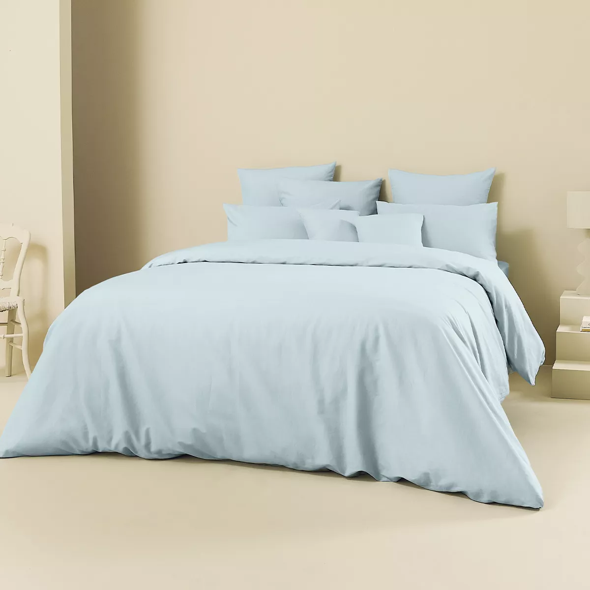 garnier thiebaut Housse de couette métis lin & coton coloris bleu aqua Le metis francais aqua