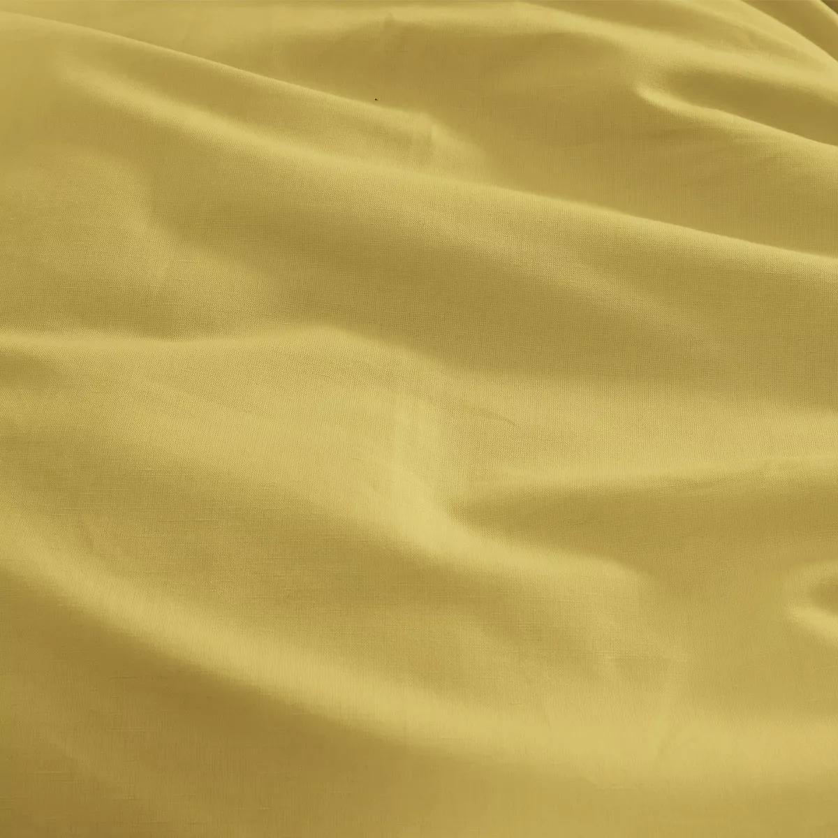 Garnier Thiebaut Housse De Couette Métis Lin & Coton Coloris Jaune Curry Le Metis Francais Curry