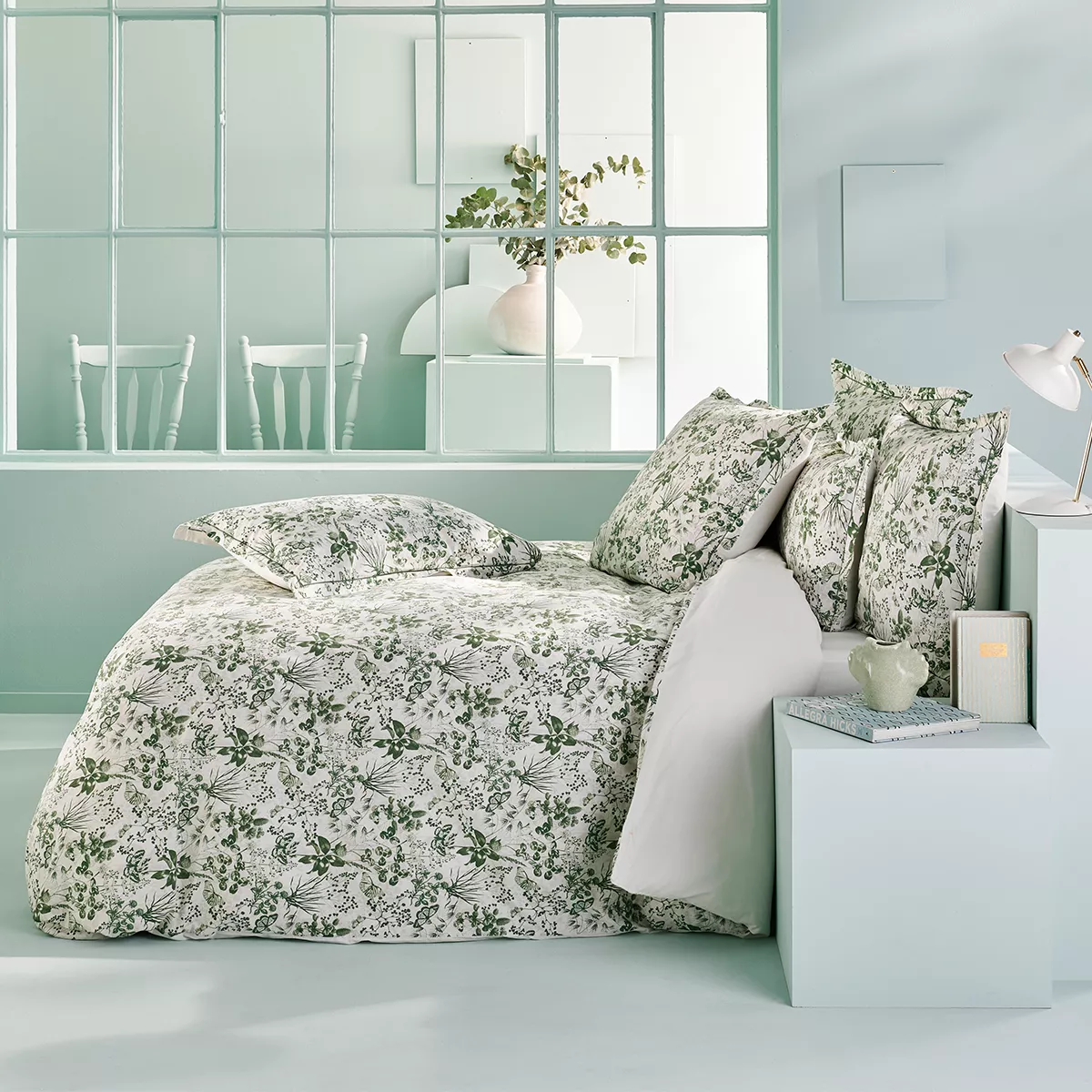 Garnier Thiebaut Housse De Couette Percale De Coton 80 Fils/cm² Coloris Blanc Naturel Trefles Naturel