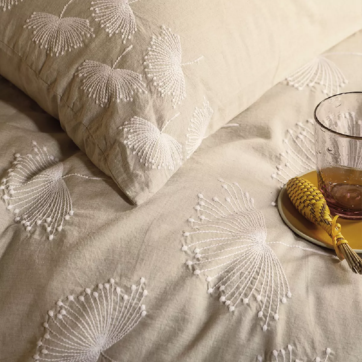 Garnier Thiebaut Housse De Couette Percale De Coton 80 Fils/cm² Coloris Beige Naturel Brise D'ete Naturel