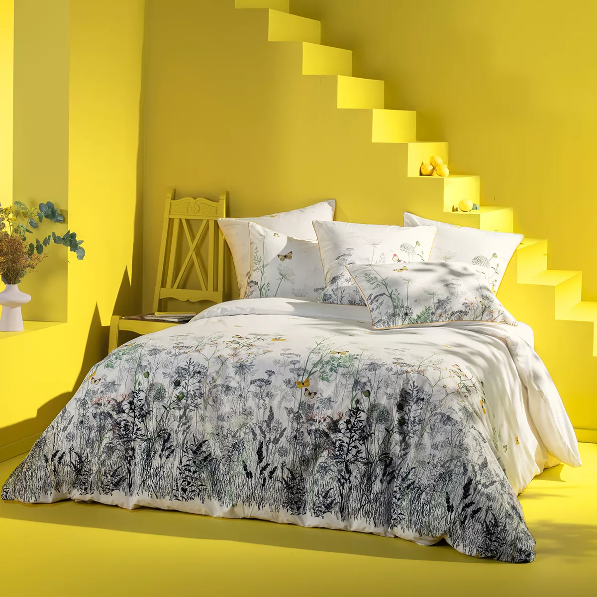 garnier thiebaut Housse de couette percale de coton 80 fils/cm² coloris ecru naturel Escapades magiques naturel