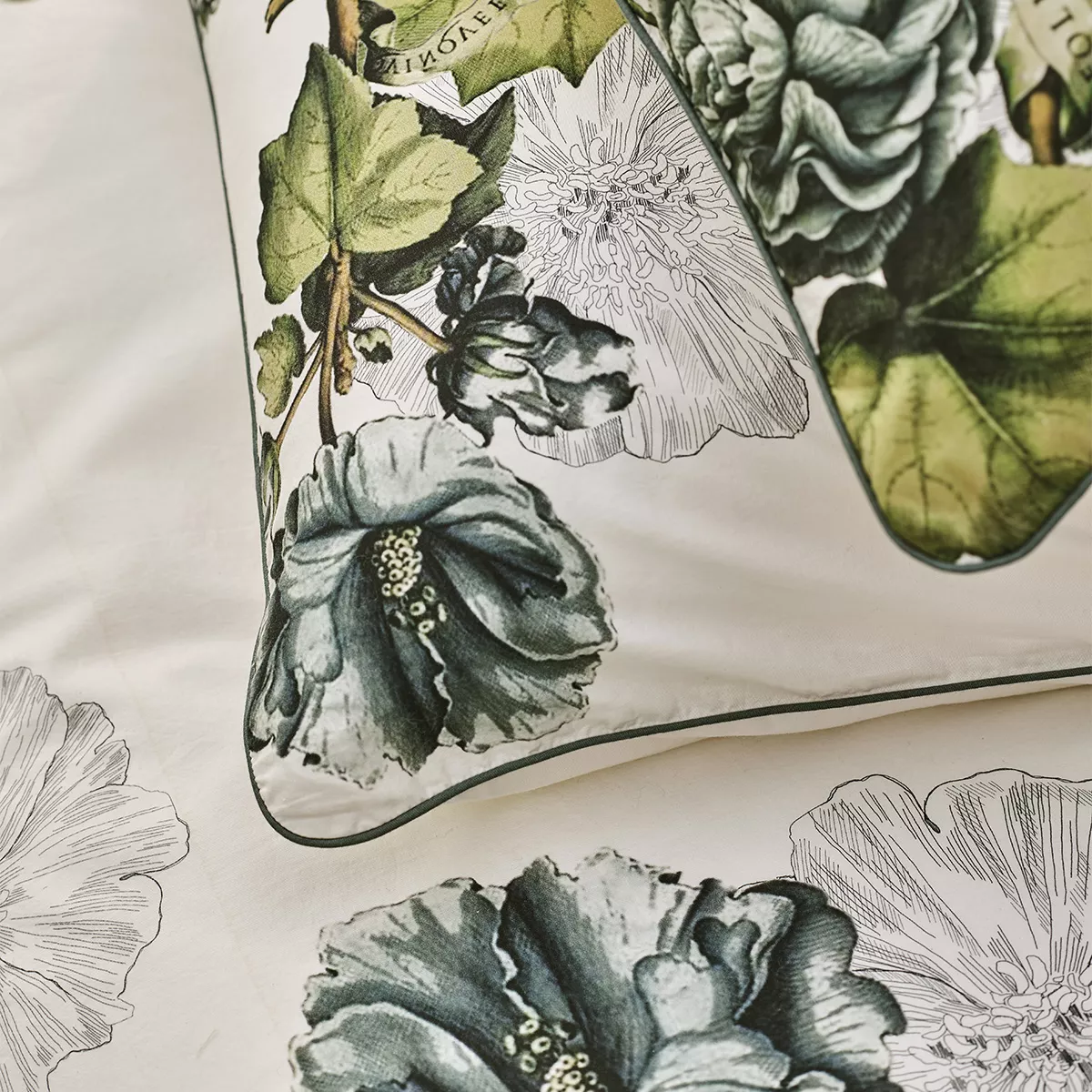Garnier Thiebaut Housse De Couette Percale De Coton 80 Fils/cm² Coloris Vert Naturel Giardino Naturel
