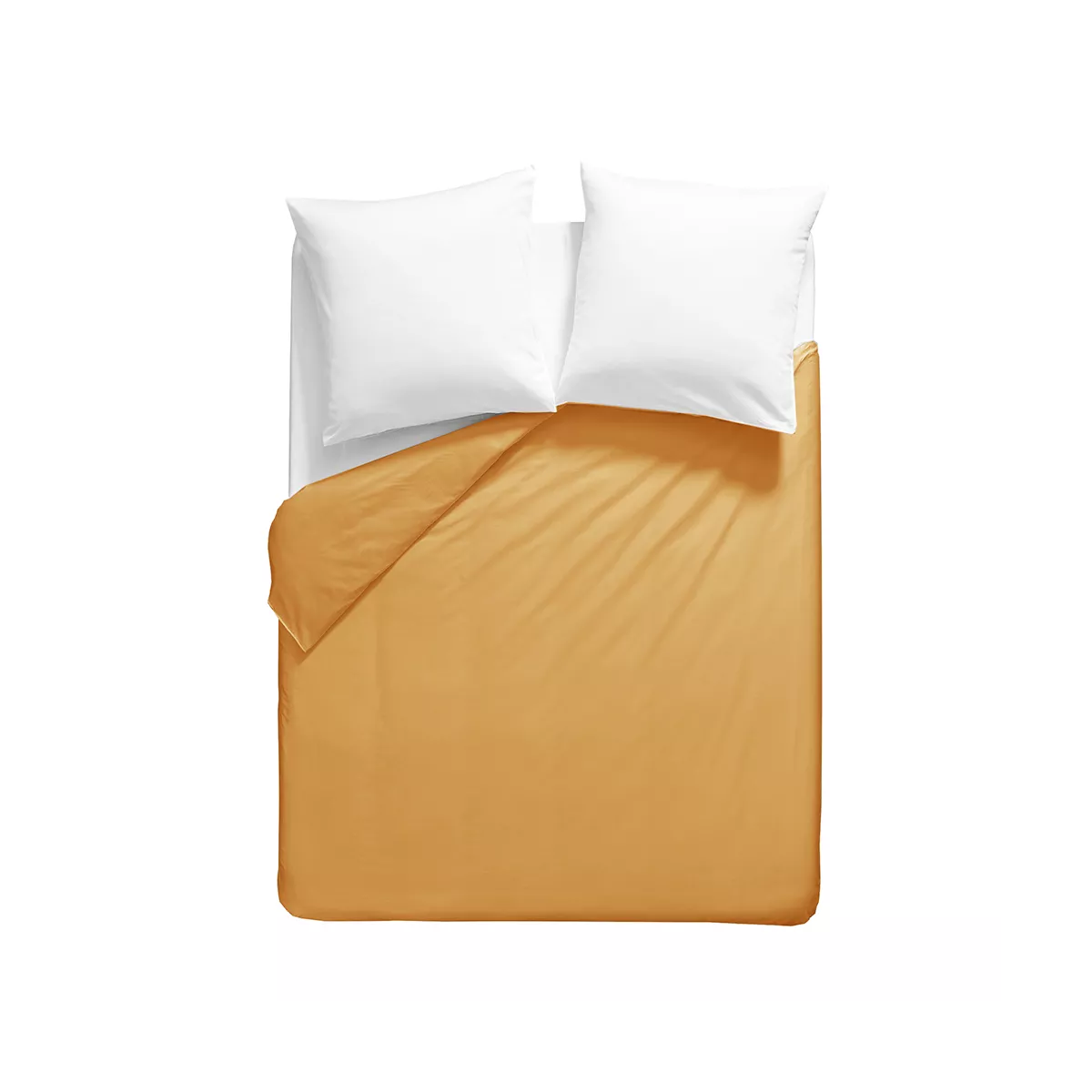 Garnier Thiebaut Housse De Couette Percale De Coton 90 Fils/cm² Coloris Jaune Safran Olana Safran