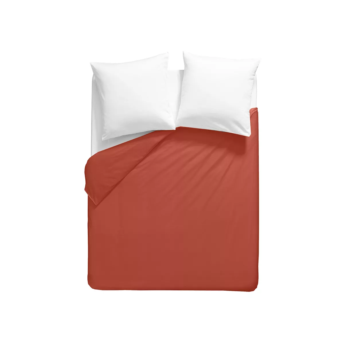 Garnier Thiebaut Housse De Couette Percale De Coton 90 Fils/cm² Coloris Orange Rouille Olana Rouille