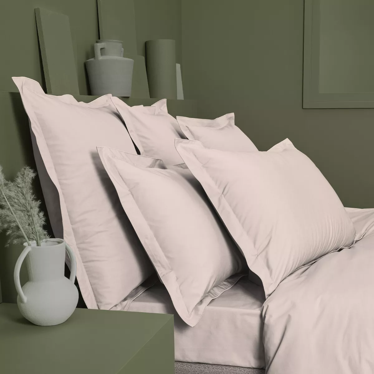 Garnier Thiebaut Housse De Couette Percale De Coton 90 Fils/cm² Coloris Rose Petale Olana Petale