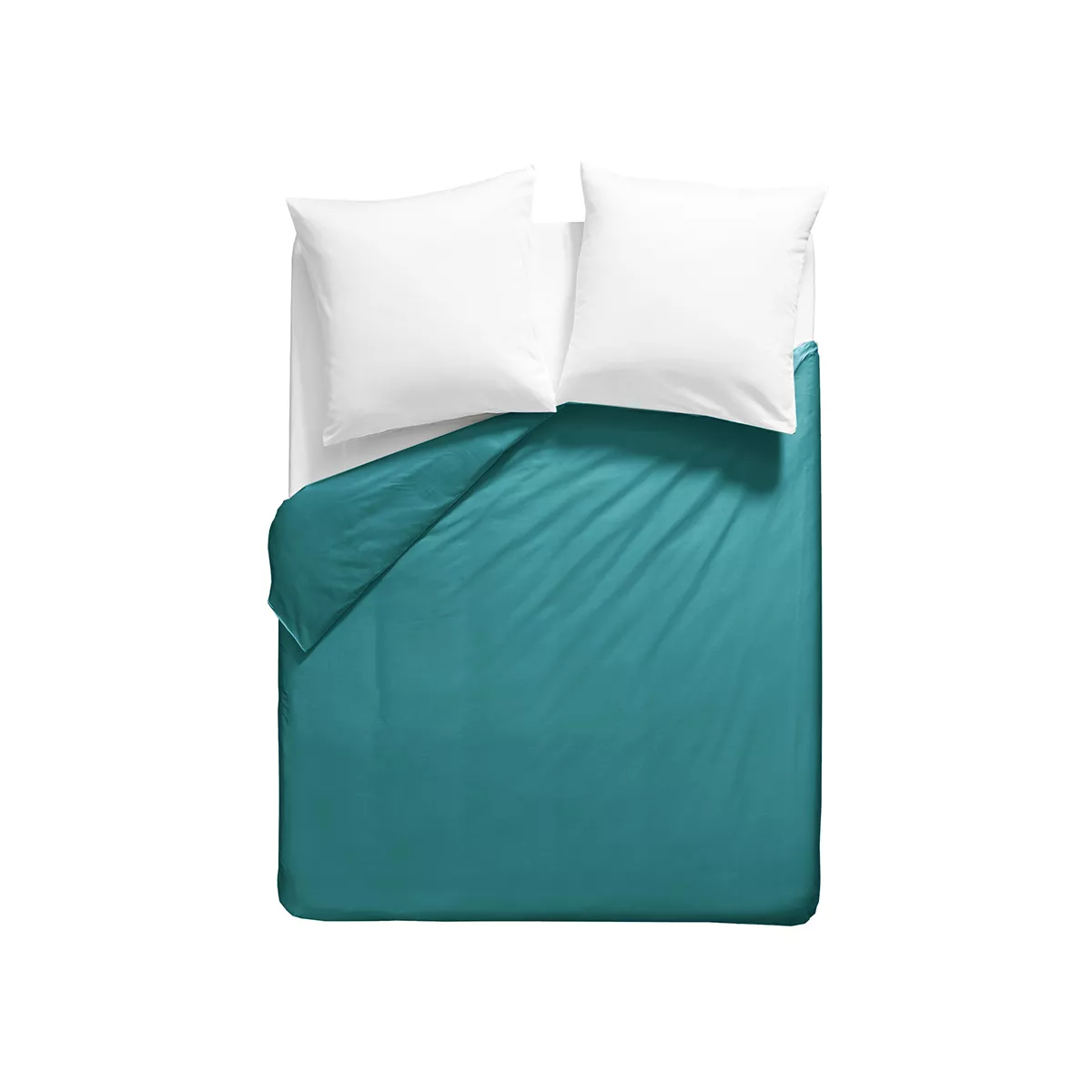 garnier thiebaut Housse de couette percale de coton 90 fils/cm² coloris vert emeraude Olana emeraude