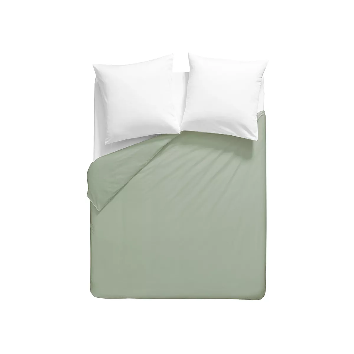 Garnier Thiebaut Housse De Couette Percale De Coton 90 Fils/cm² Coloris Vert Kaki Olana Kaki