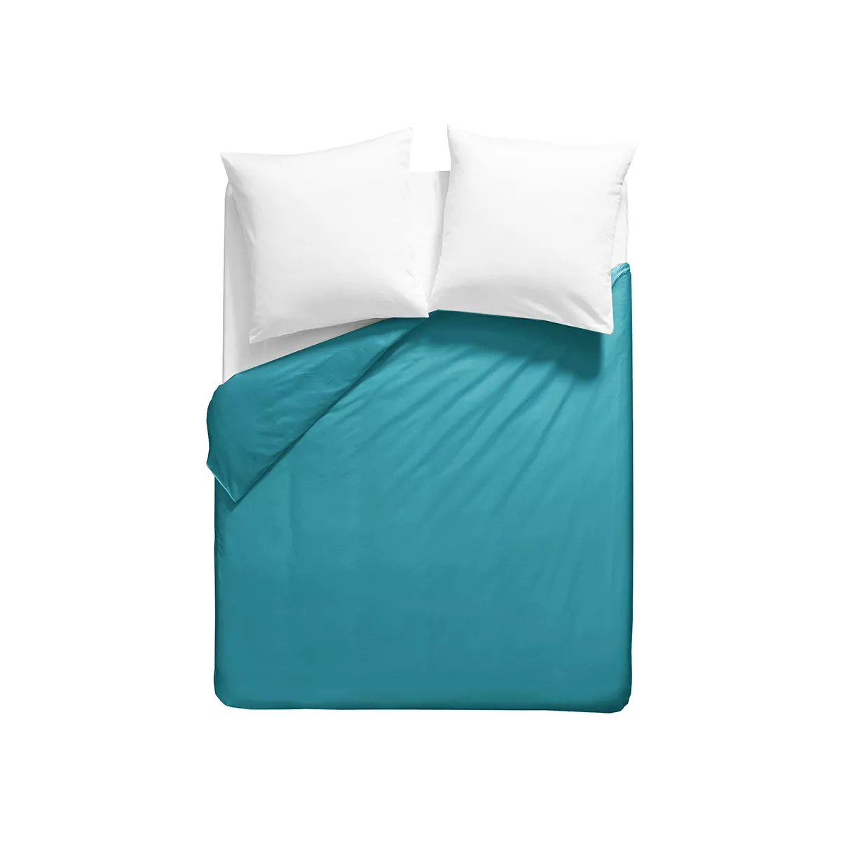 Garnier Thiebaut Housse De Couette Percale De Coton 90 Fils/cm² Coloris Bleu Petrole Olana Petrole