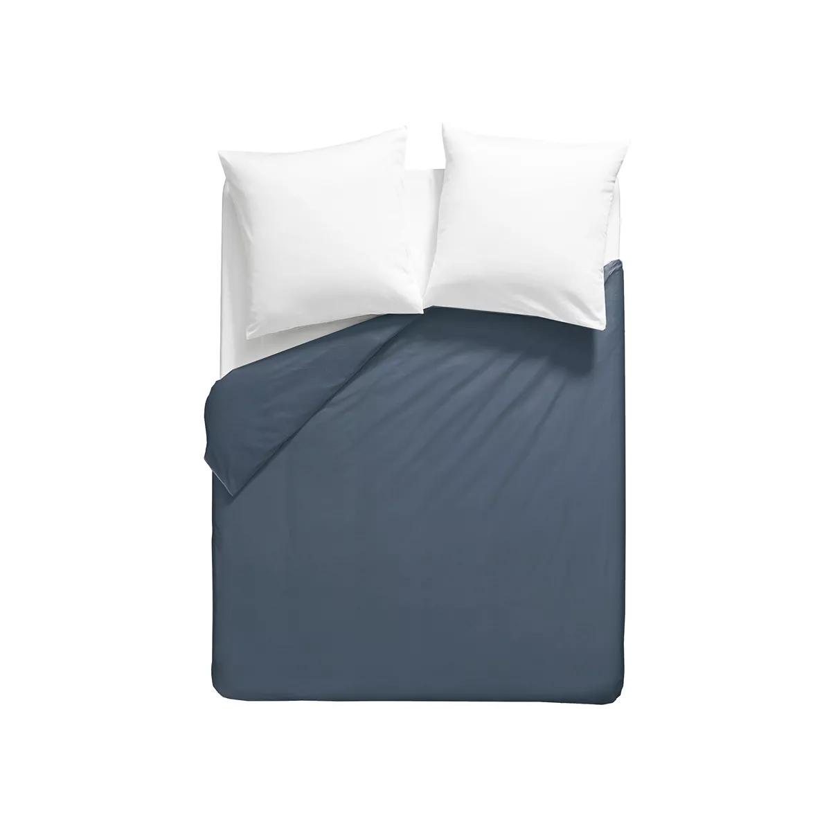 Garnier Thiebaut Housse De Couette Percale De Coton 90 Fils/cm² Coloris Bleu Bleu Olana Bleu