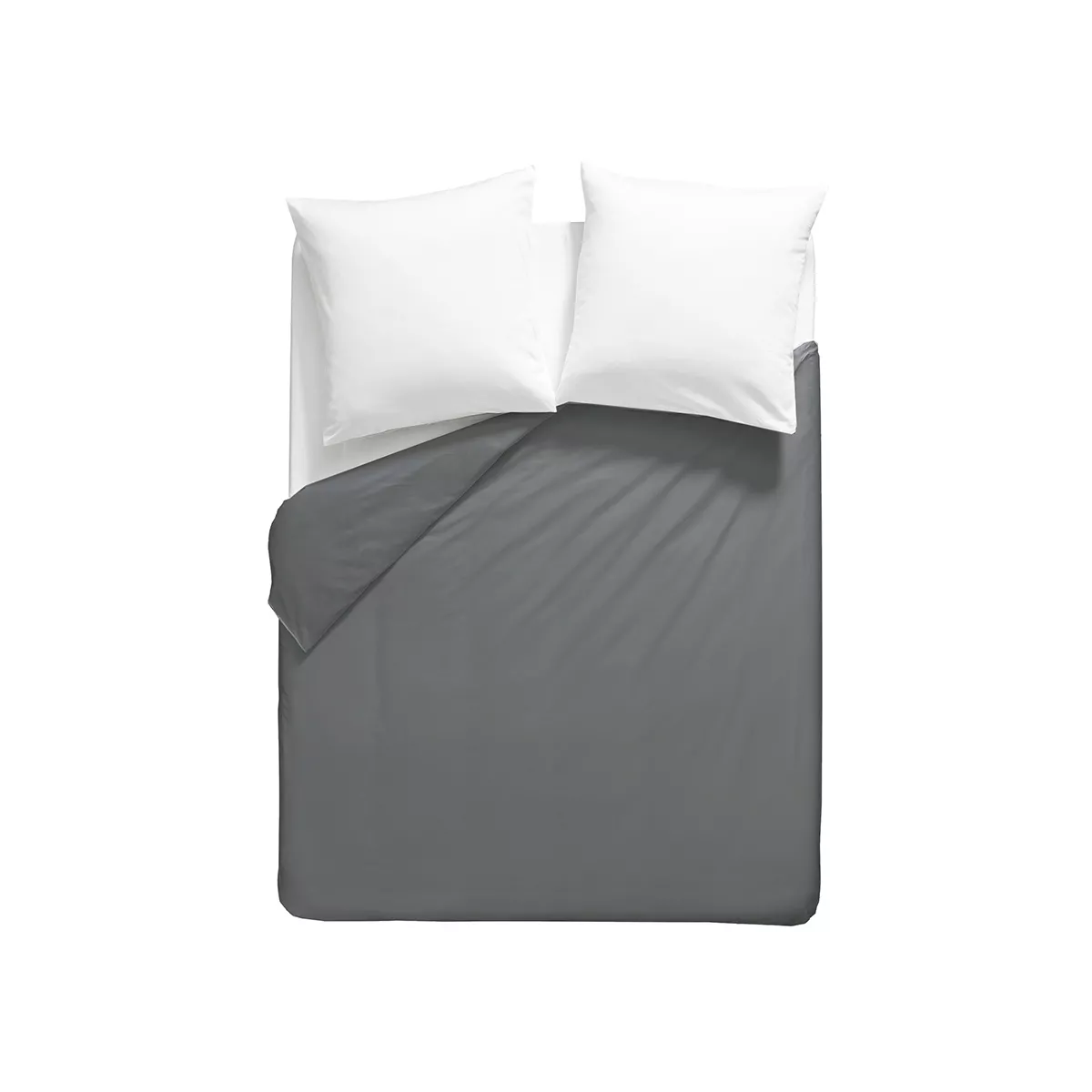 Garnier Thiebaut Housse De Couette Percale De Coton 90 Fils/cm² Coloris Gris Acier Olana Acier
