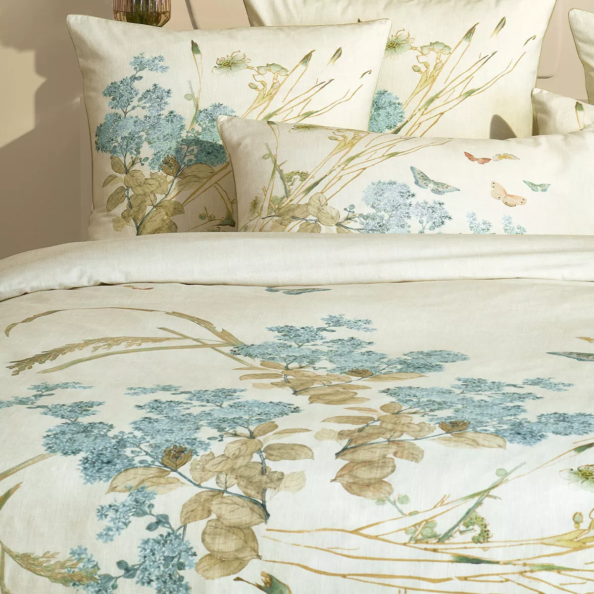 Garnier Thiebaut Housse De Couette Pur Coton Coloris Beige Parchemin Caprices Parchemin