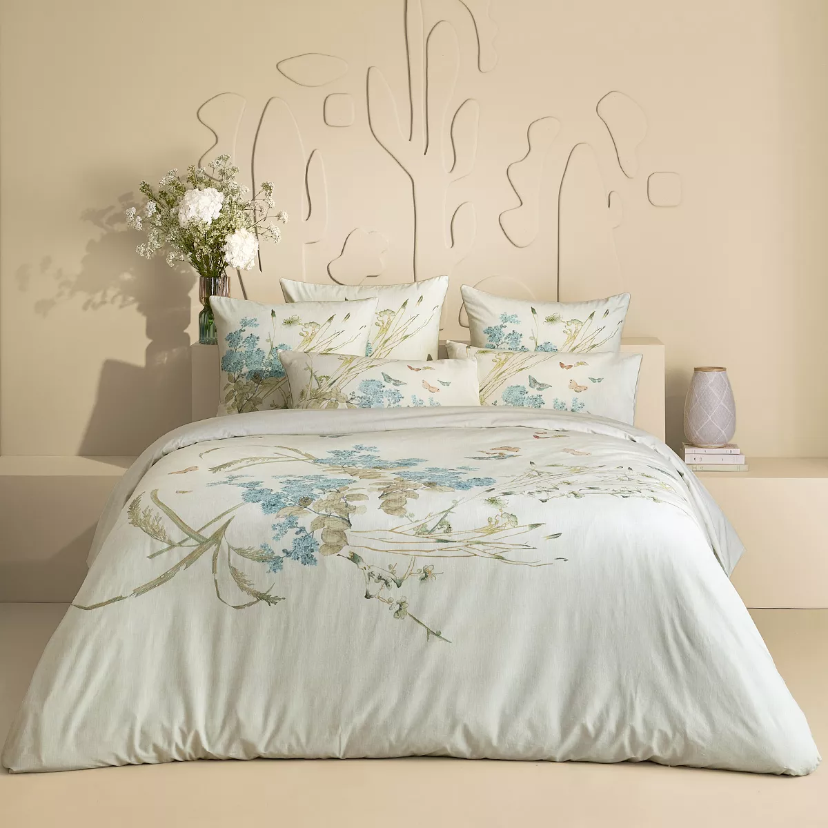 garnier thiebaut Housse de couette pur coton coloris beige parchemin Caprices parchemin