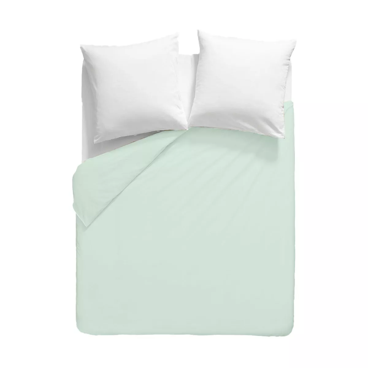 Garnier Thiebaut Housse De Couette Satin De Coton 120 Fils/cm² Coloris Bleu Lagon Ava Uni Lagon