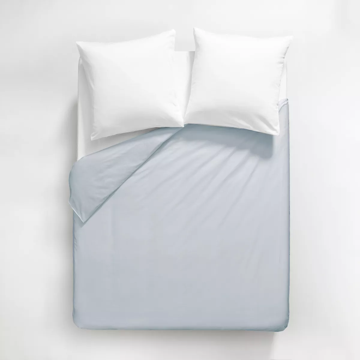 Garnier Thiebaut Housse De Couette Satin De Coton 120 Fils/cm² Coloris Gris Glacier Ava Uni Glacier
