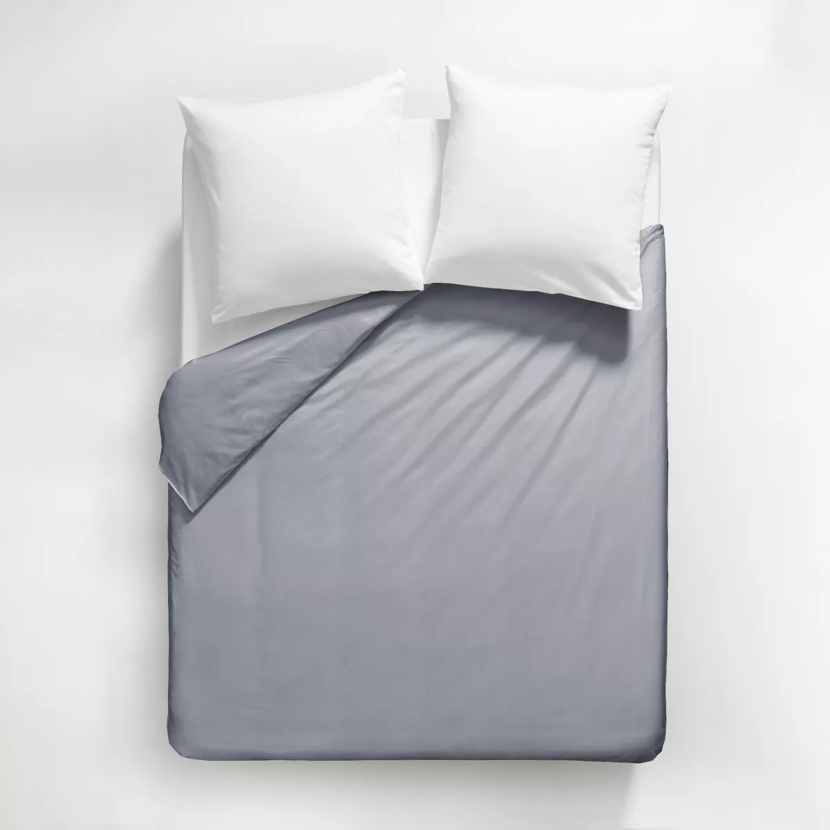 Garnier Thiebaut Housse De Couette Satin De Coton 120 Fils/cm² Coloris Gris Souris Ava Uni Souris