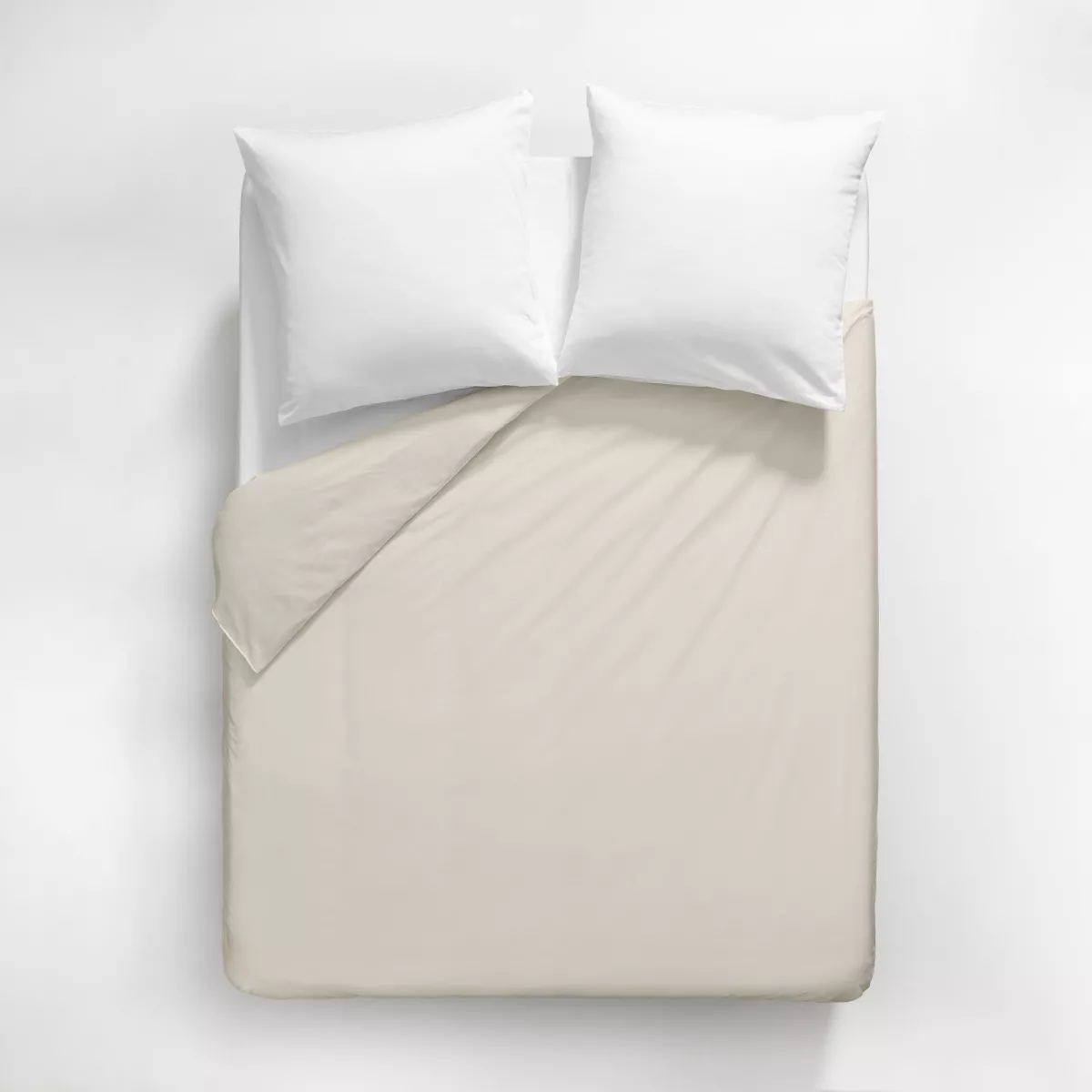 Garnier Thiebaut Housse De Couette Satin De Coton 120 Fils/cm² Coloris Ivoire Angora Ava Uni Angora
