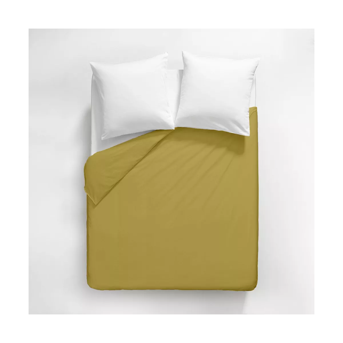 Garnier Thiebaut Housse De Couette Satin De Coton 120 Fils/cm² Coloris Or Curry Ava Uni Curry