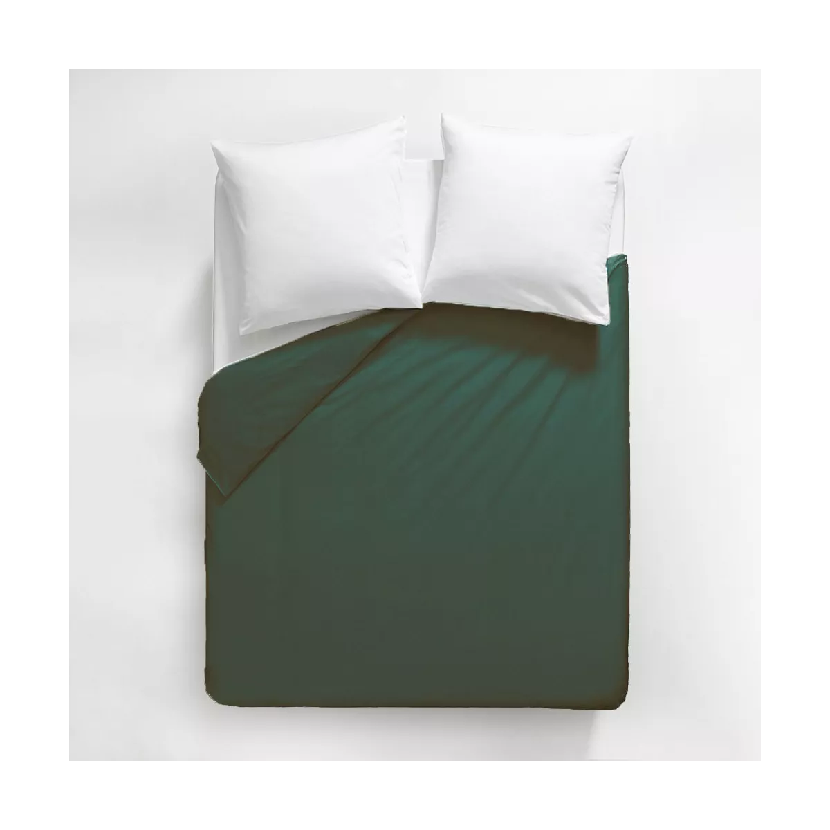 Garnier Thiebaut Housse De Couette Satin De Coton 120 Fils/cm² Coloris Vert Sauge Ava Uni Sauge