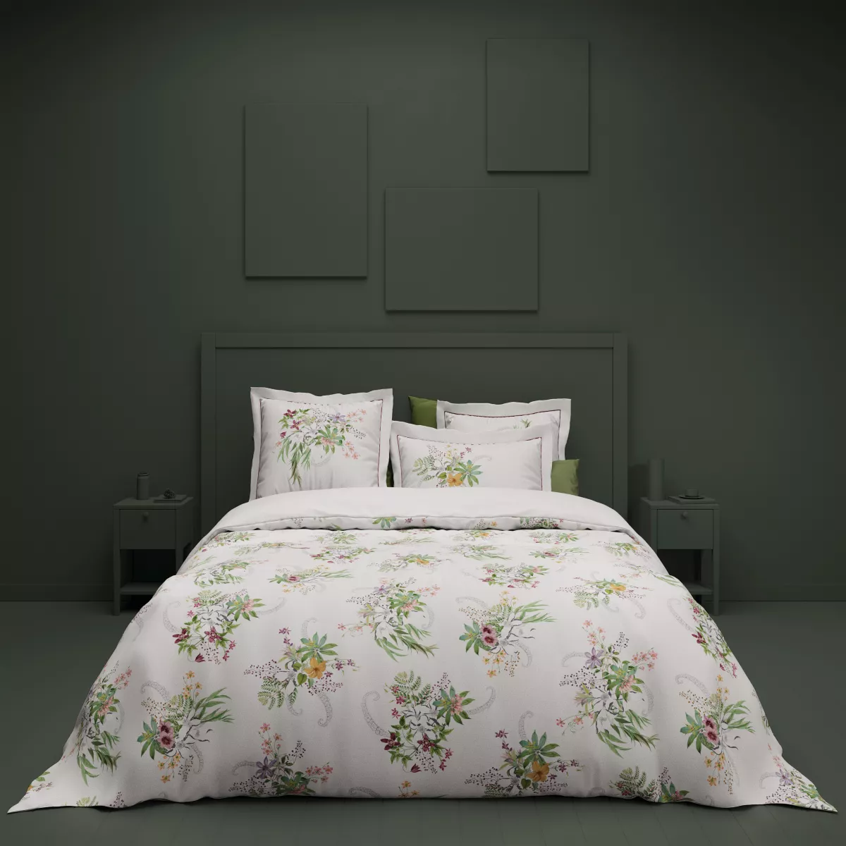 Garnier Thiebaut Housse De Couette Satin De Coton 120 Fils/cm² Coloris Multicolore Printemps Clematites Printemps