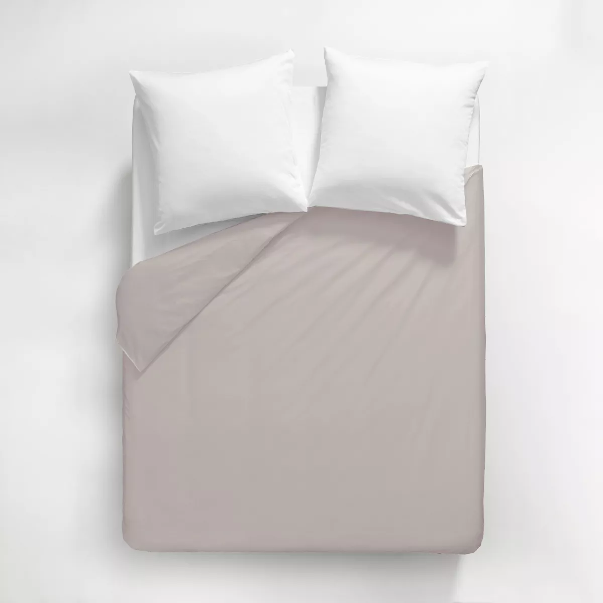 Garnier Thiebaut Housse De Couette Satin De Coton 120 Fils/cm² Coloris Beige Taupe Ava Uni Taupe