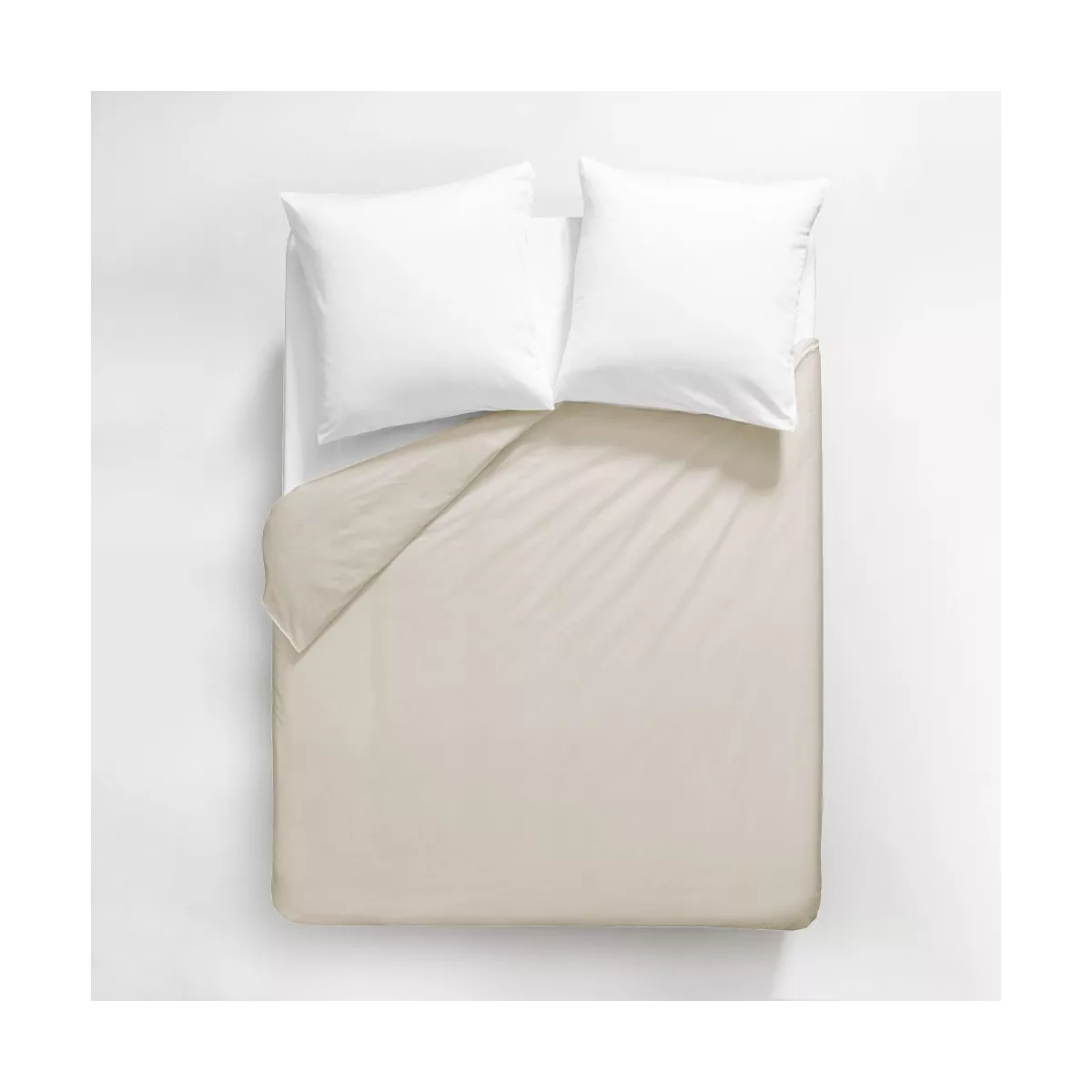 Garnier Thiebaut Housse De Couette Satin De Coton 120 Fils/cm² Coloris Beige Lin Ava Uni Lin