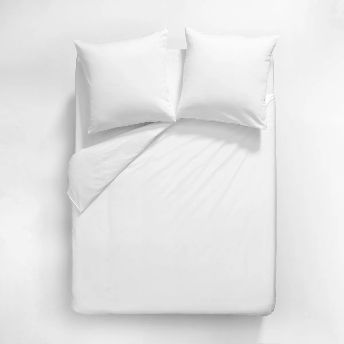 Garnier Thiebaut Housse De Couette Satin De Coton 120 Fils/cm² Coloris Blanc Blanc Ava Uni Blanc
