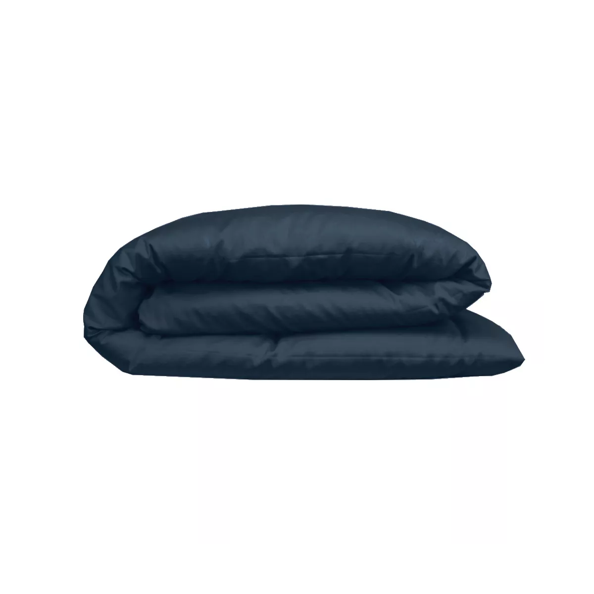 Garnier Thiebaut Housse De Couette Satin De Coton 120 Fils/cm² Coloris Bleu Bleu Nuit Ava Uni Bleu Nuit
