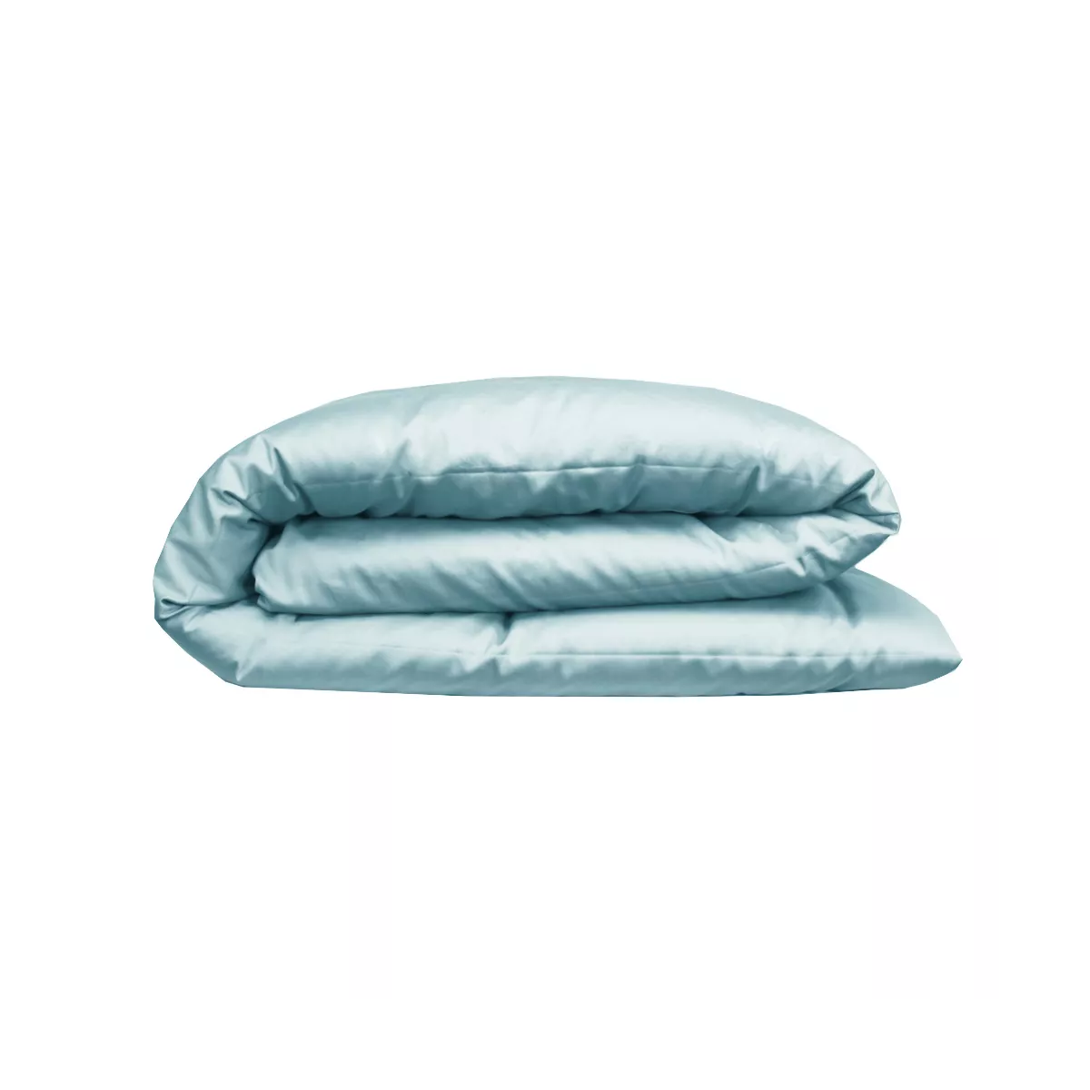 Garnier Thiebaut Housse De Couette Satin De Coton 120 Fils/cm² Coloris Bleu Mint Ava Uni Mint