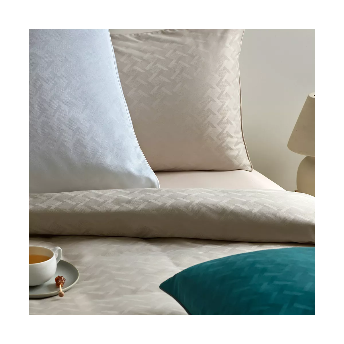 Garnier Thiebaut Housse De Couette Satin De Coton Coloris Blanc Blanc Adagio Blanc