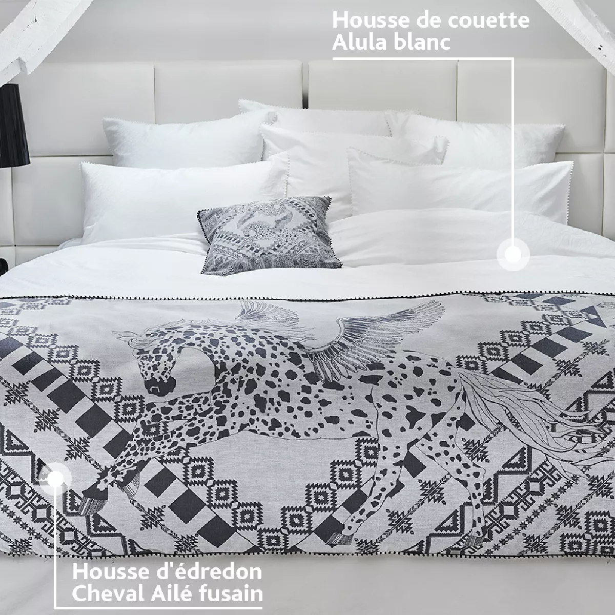 Garnier Thiebaut Housse De Couette Satin De Coton Coloris Blanc Blanc Alula Blanc