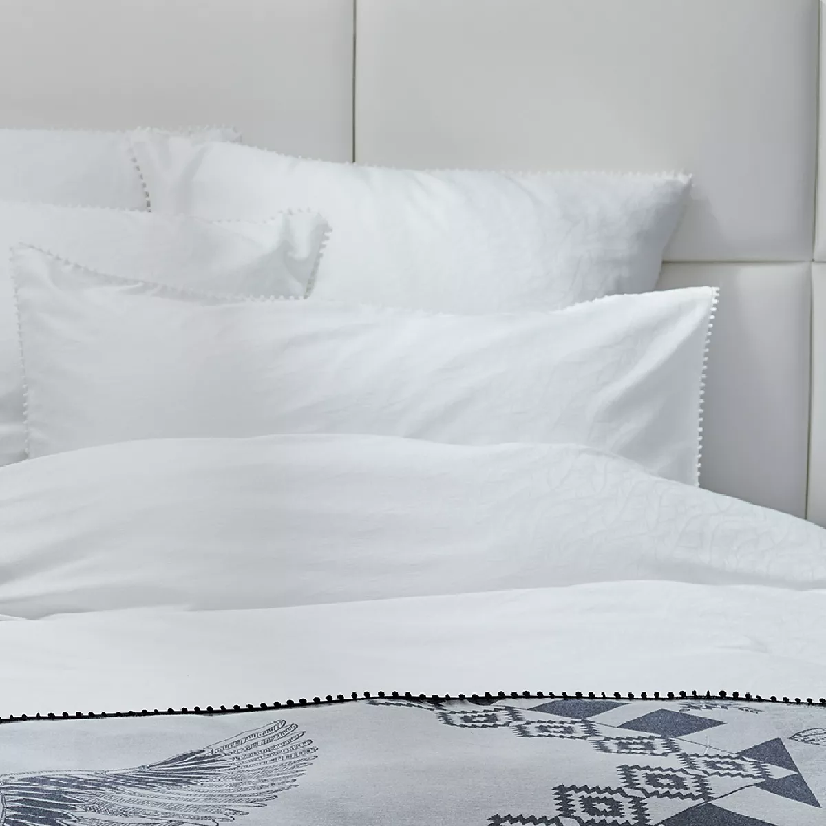 garnier thiebaut Housse de couette satin de coton coloris blanc blanc Alula blanc