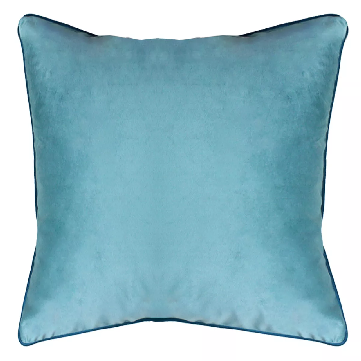 Garnier Thiebaut Housse De Coussin Polyester Antitache Déperlant Coloris Bleu Givre-canard Velours Uni Givre-canard