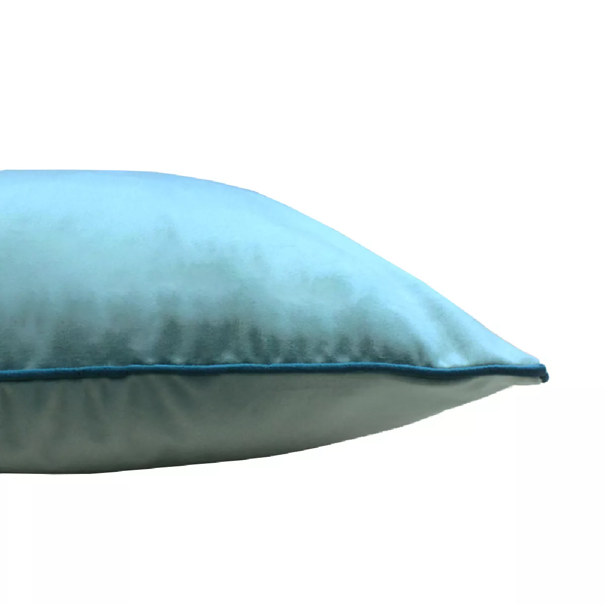 Garnier Thiebaut Housse De Coussin Polyester Antitache Déperlant Coloris Bleu Givre-canard Velours Uni Givre-canard
