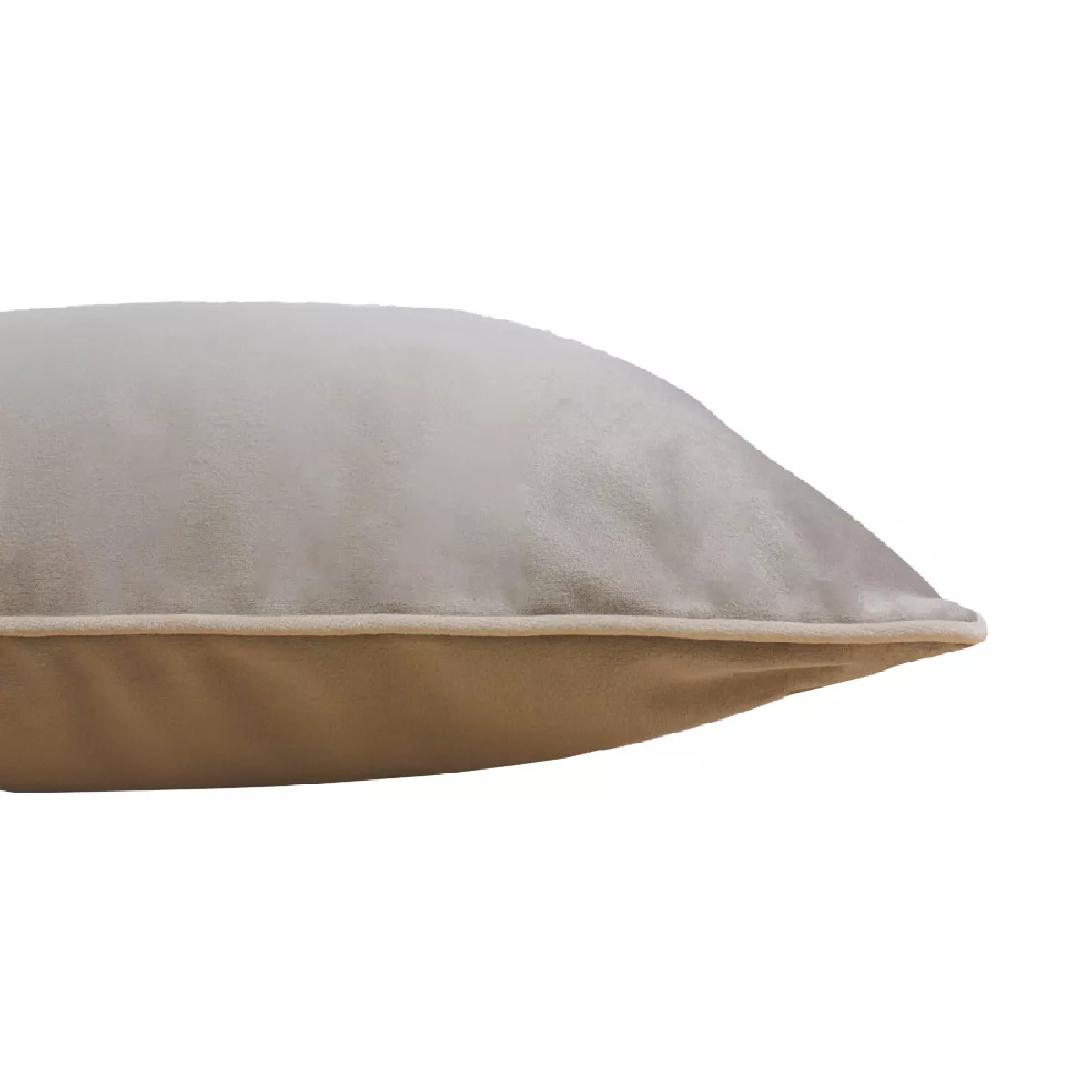 Garnier Thiebaut Housse De Coussin Polyester Antitache Déperlant Coloris Brun Taupe-latte Velours Uni Taupe-latte