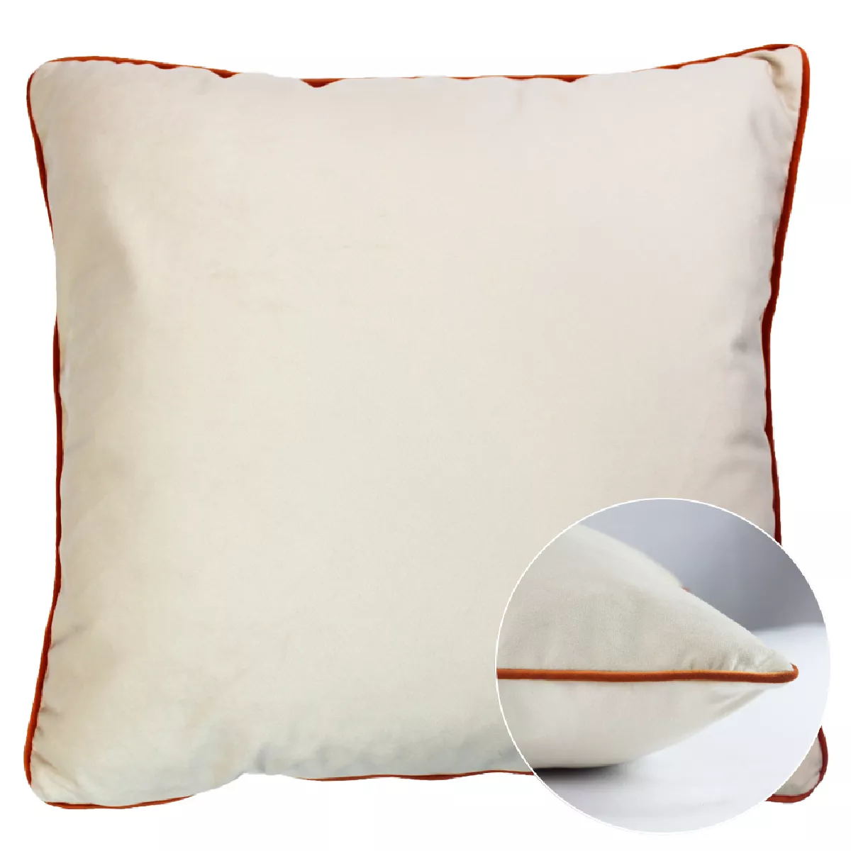 Garnier Thiebaut Housse De Coussin Polyester Antitache Déperlant Coloris Beige Beige-curry Velours Uni Beige-curry