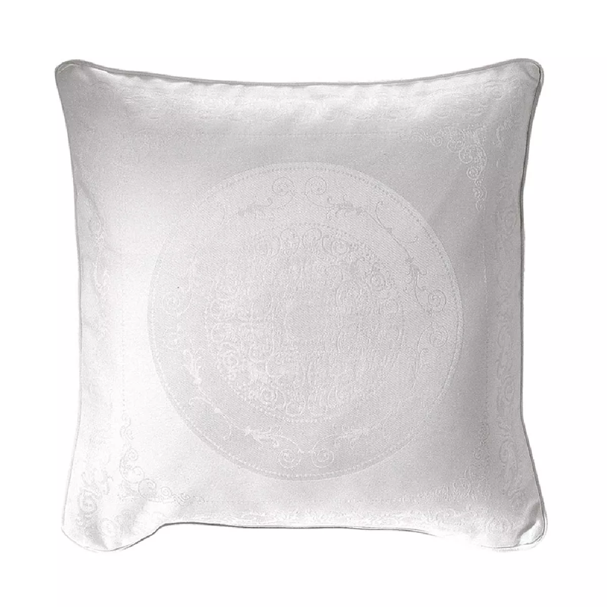 garnier thiebaut Housse de coussin pur coton coloris blanc blanc Comtesse blanc