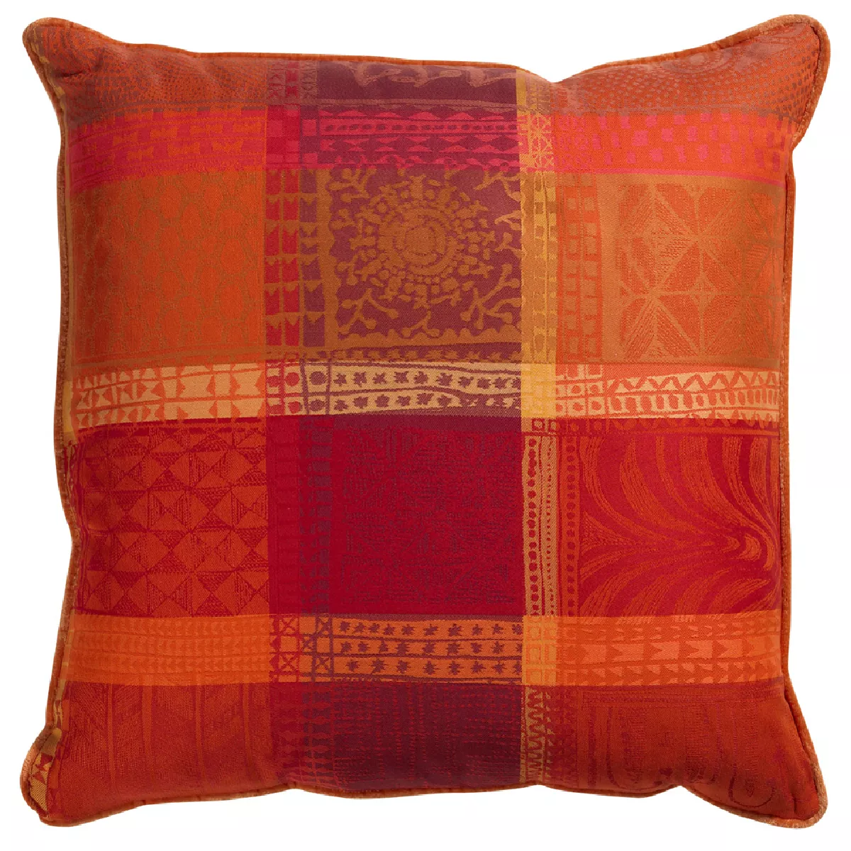 garnier thiebaut Housse de coussin pur coton coloris orange ketchup Mille wax ketchup