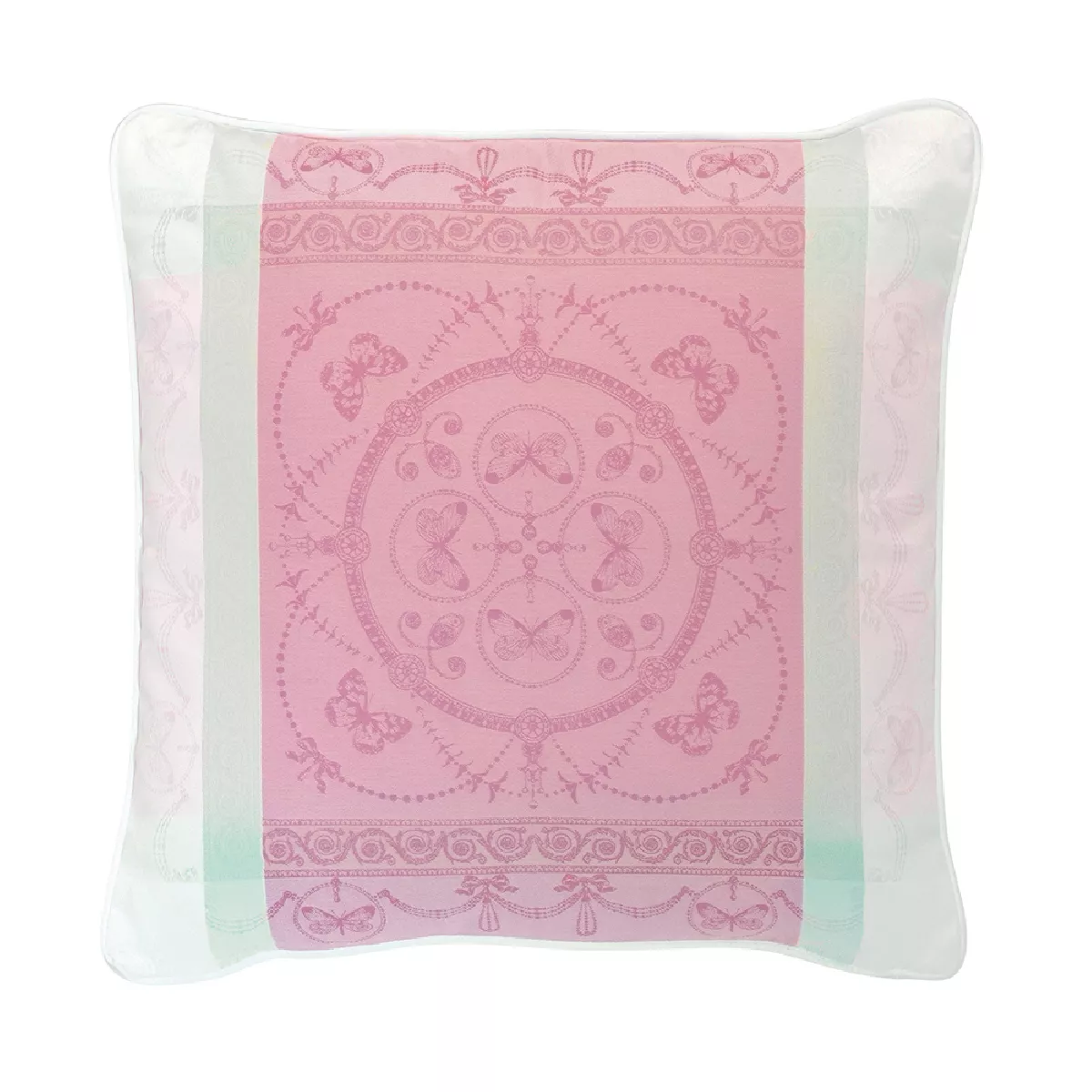garnier thiebaut Housse de coussin pur coton coloris rose candy Eugenie candy