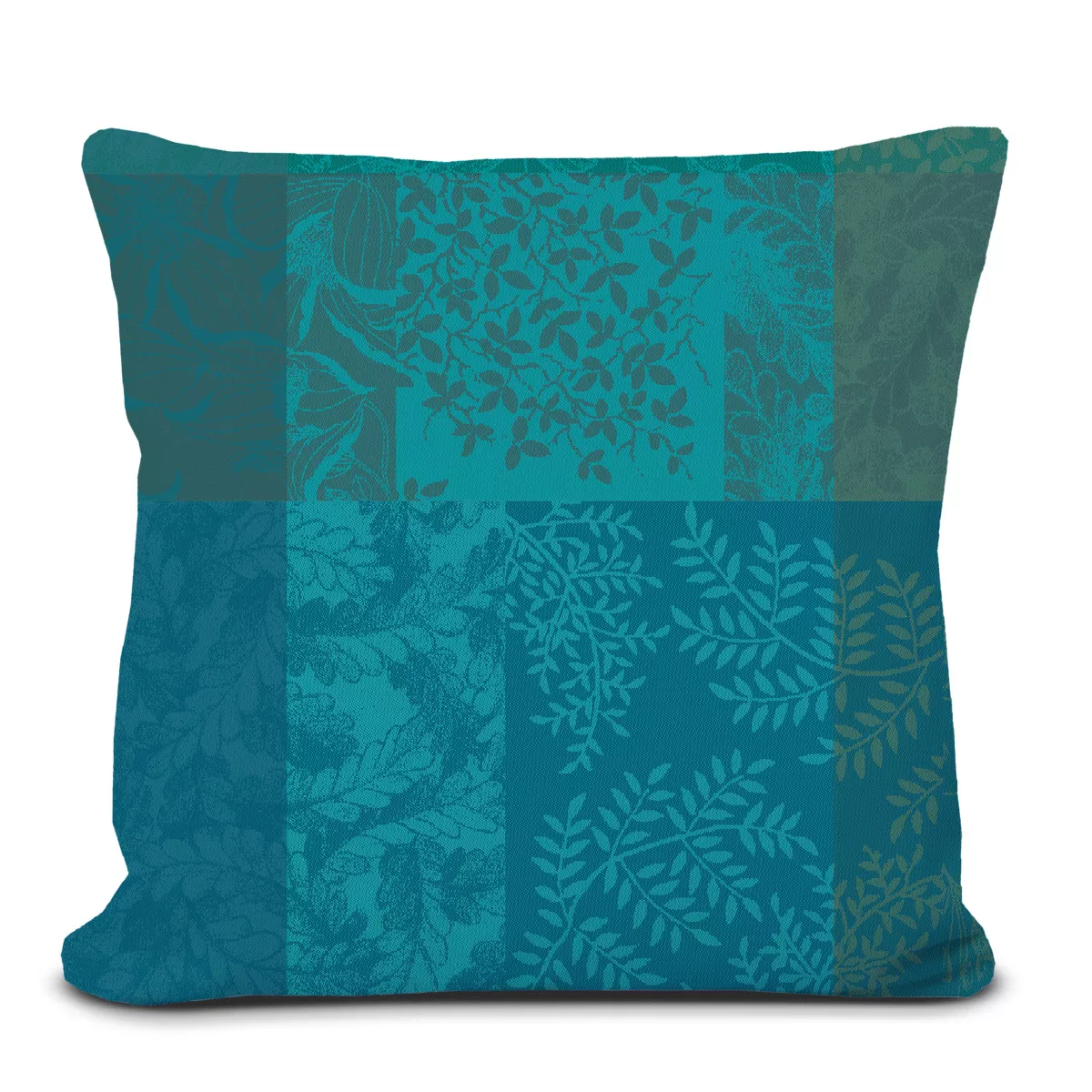 Garnier Thiebaut Housse De Coussin Pur Coton Coloris Vert Emeraude Mille Rameaux Emeraude