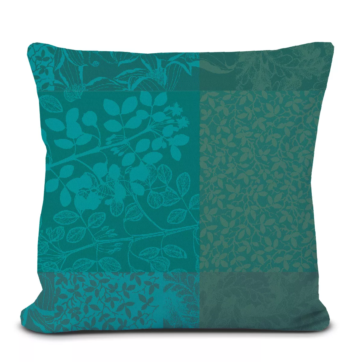 garnier thiebaut Housse de coussin pur coton coloris vert emeraude Mille rameaux emeraude