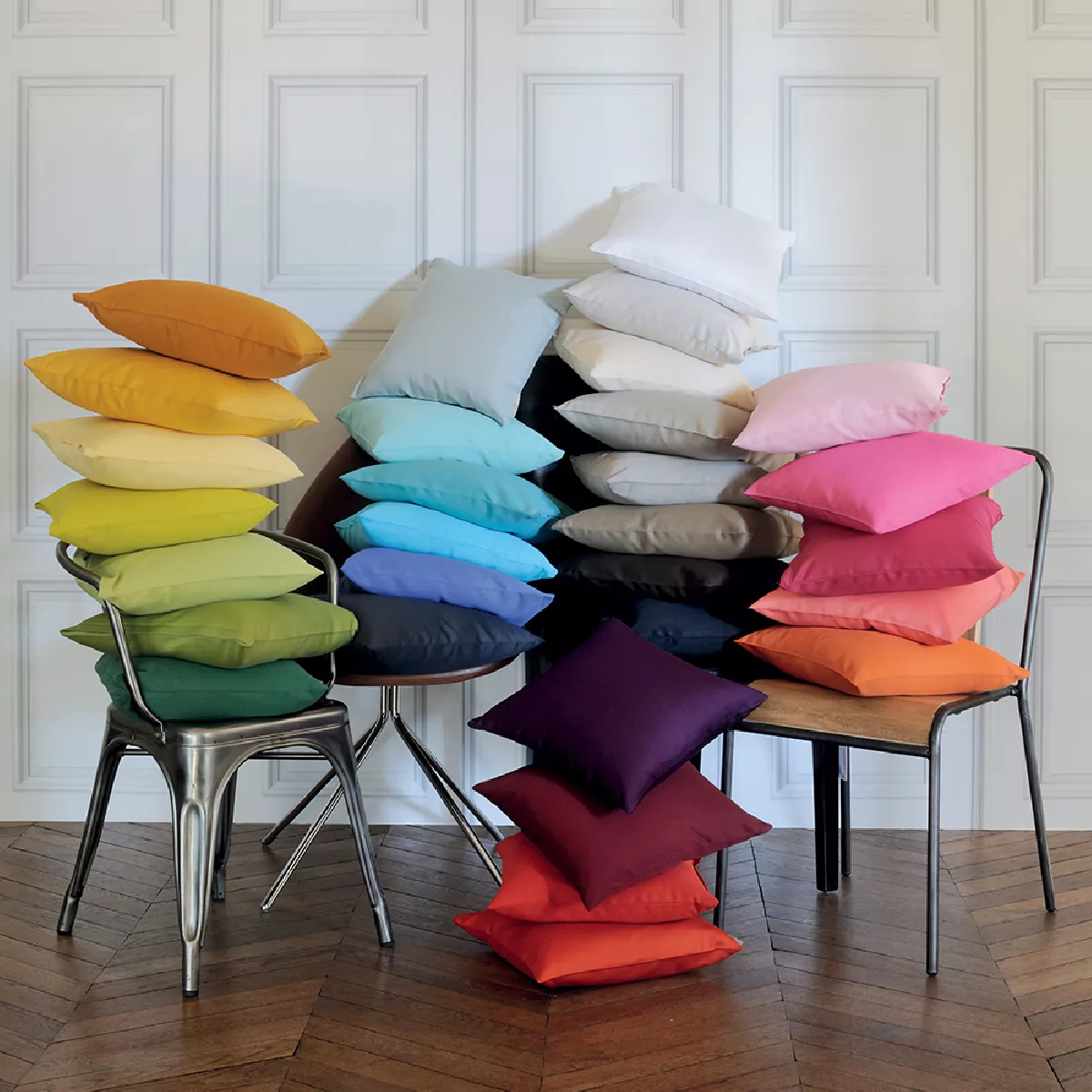 Garnier Thiebaut Housse De Coussin Pur Coton Coloris Violet Aubergine Confettis Aubergine