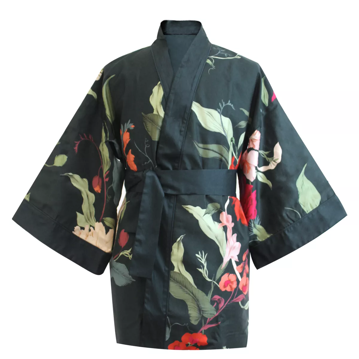 garnier thiebaut Kimono court satin de coton 120 fils/cm² coloris bleu crepuscule Parfums crepuscule