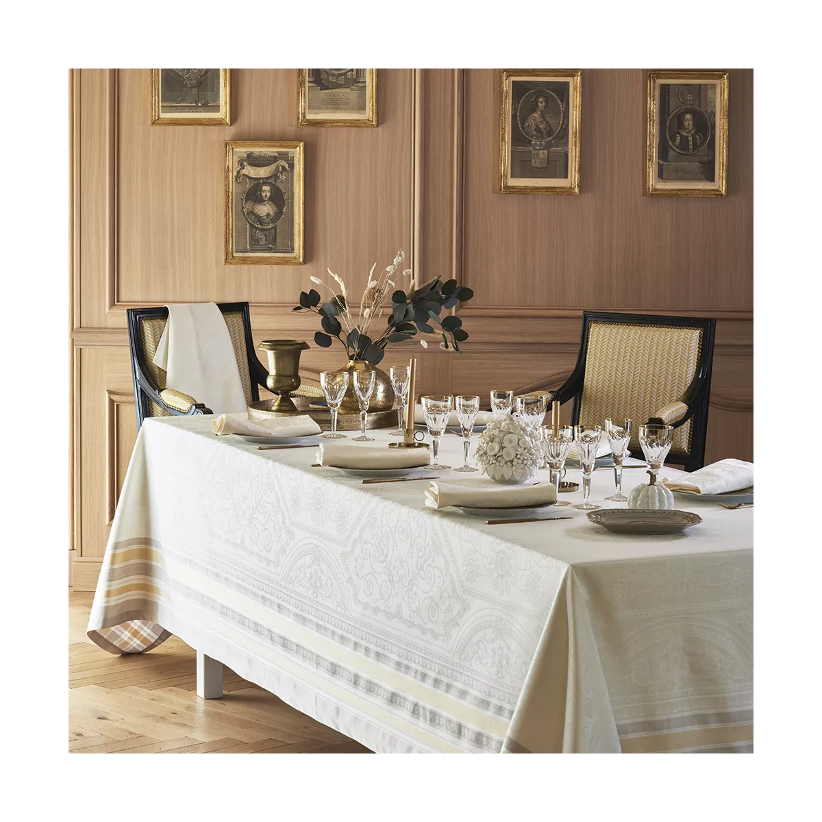 garnier thiebaut Linge de table coton & autres fibres blanc vermeil Modèle galerie des glaces vermeil