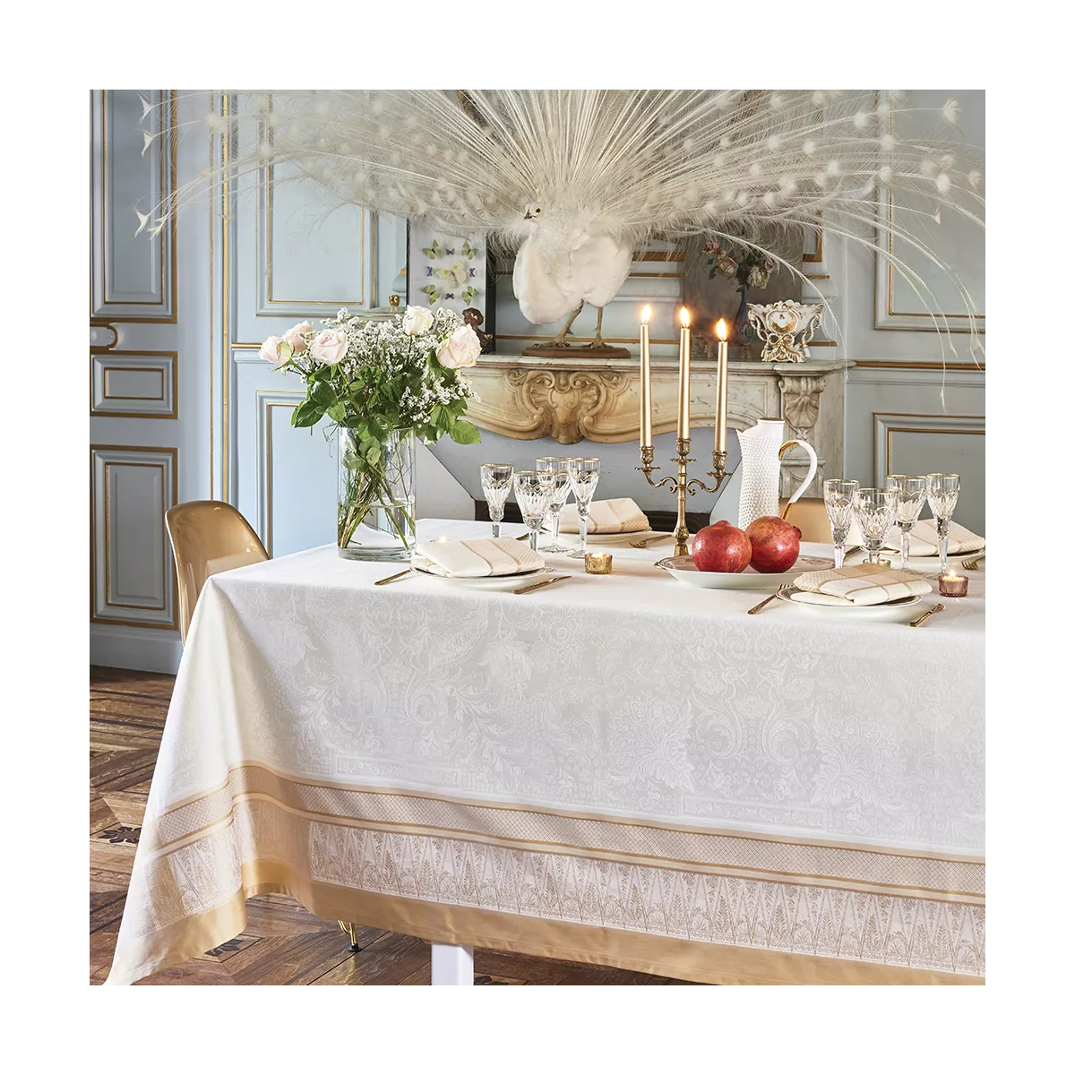 garnier thiebaut Linge de table coton & autres fibres ivoire or Modèle persina or