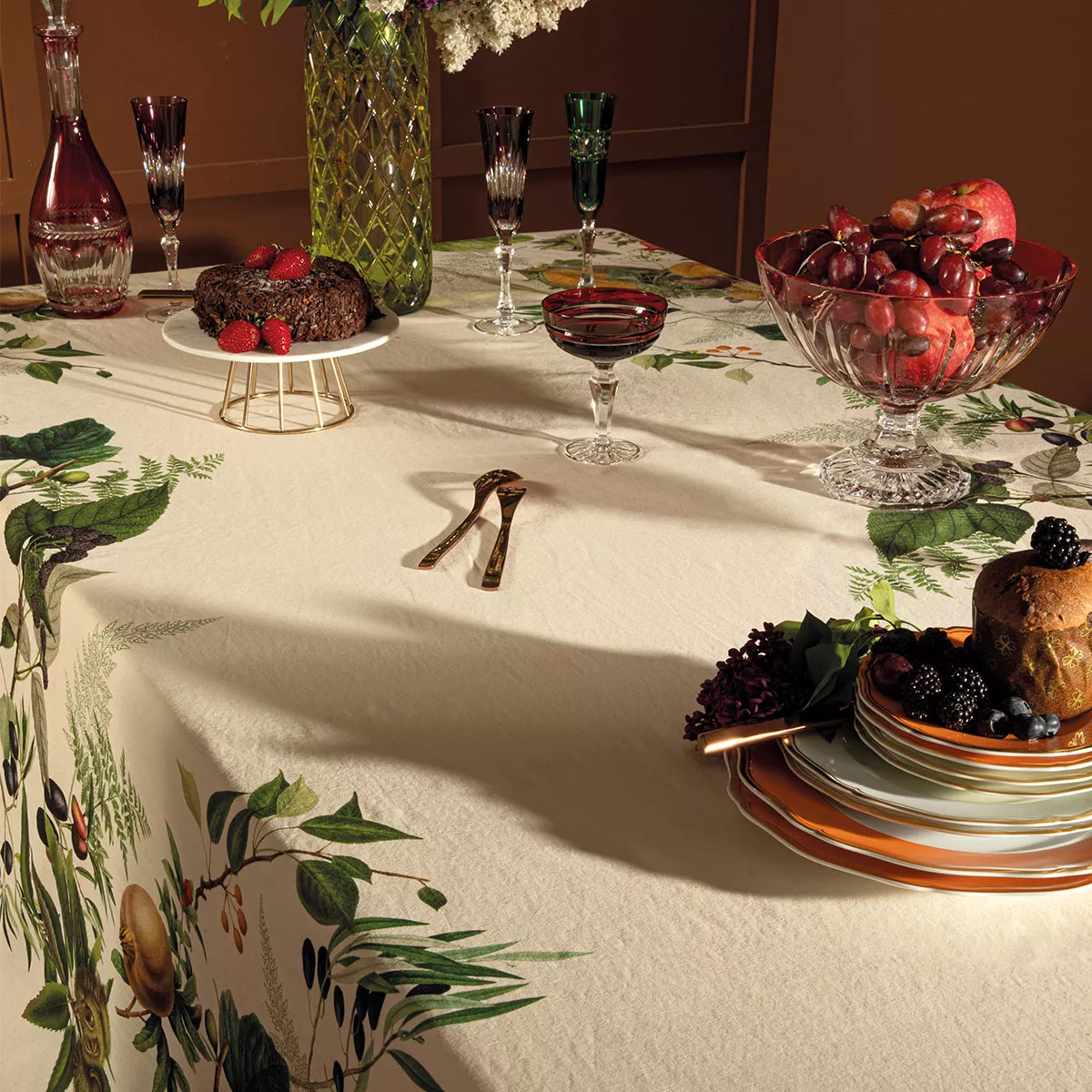 Garnier Thiebaut Linge De Table Métis Lin & Coton Multicolore Naturel Modèle Abondance D'automne Naturel