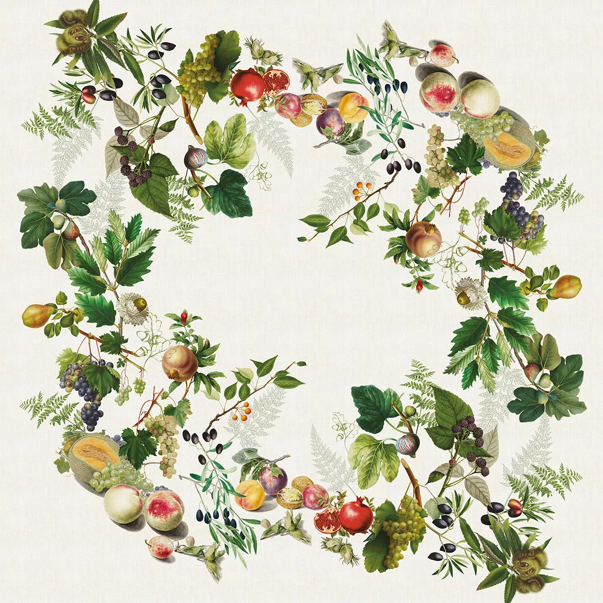 Garnier Thiebaut Linge De Table Métis Lin & Coton Multicolore Naturel Modèle Abondance D'automne Naturel