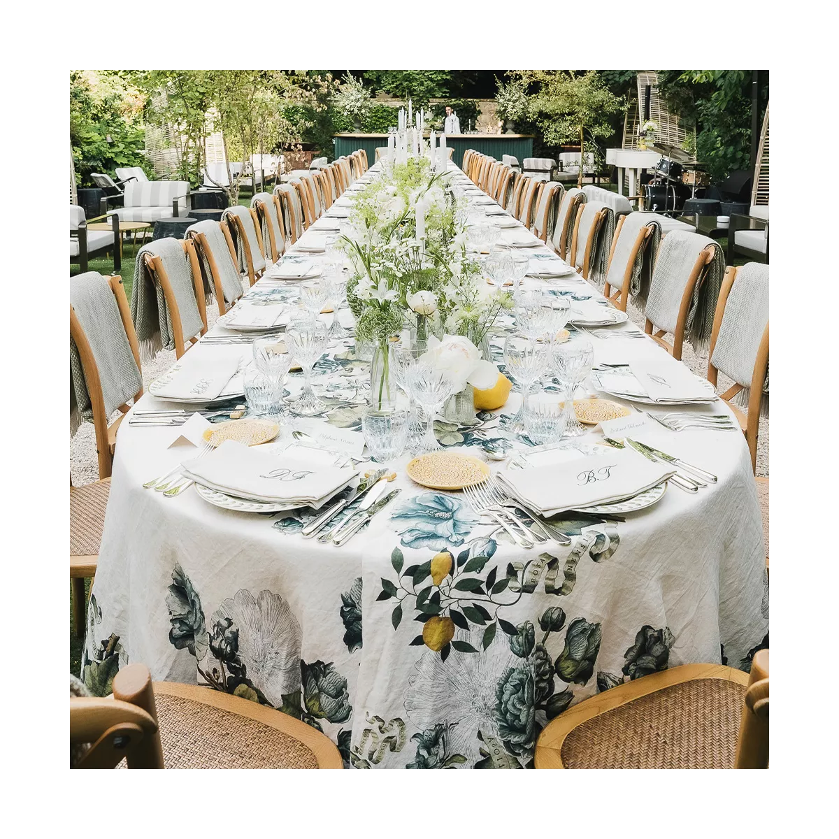 Garnier Thiebaut Linge De Table Métis Lin & Coton Multicolore Naturel Modèle Giardino Naturel