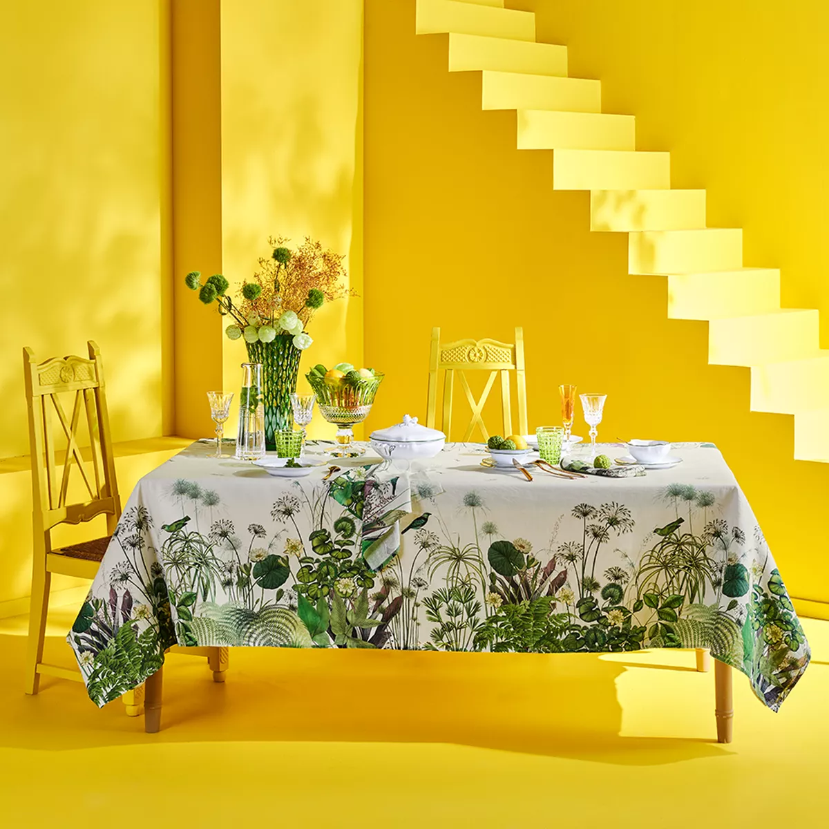 garnier thiebaut Linge de table métis lin & coton multicolore parchemin Modèle nenuphars parchemin