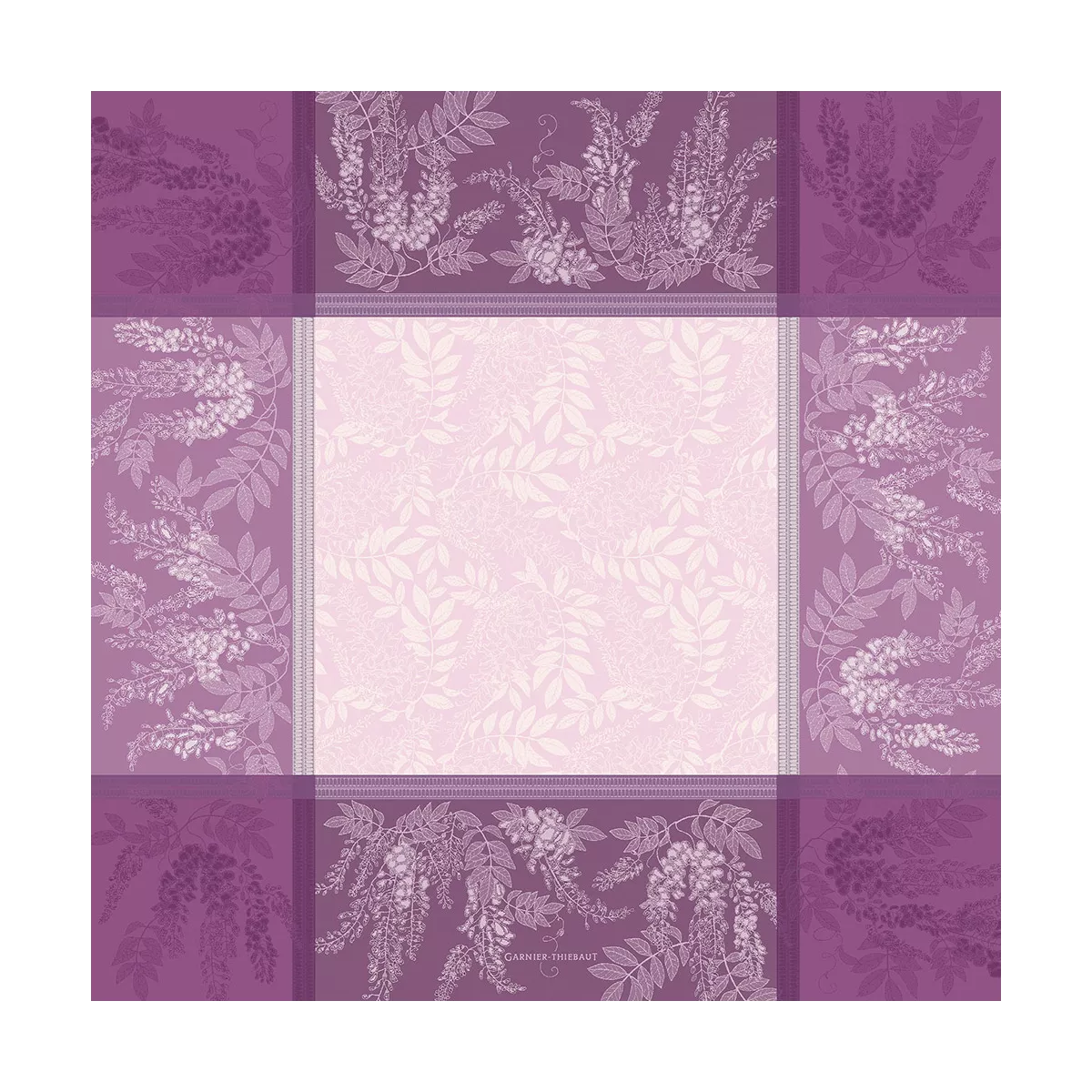 Garnier Thiebaut Linge De Table Pur Coton Antitache Déperlant Violet Parme Modèle Glycines Parme