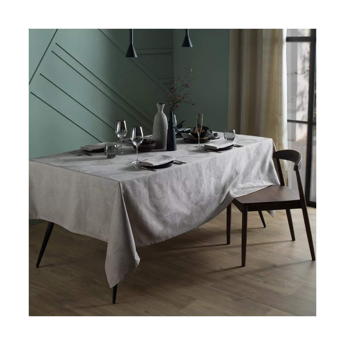 garnier thiebaut Linge de table pur coton beige nacre Modèle mille gouttes nacre